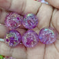 Plated Bubblegum Beads 20mm Tiny Bubble Acrylic Translucent 50pcs 4