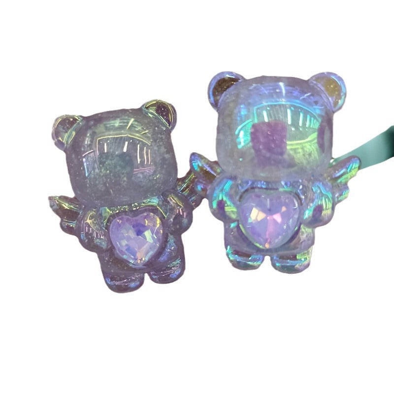 Glow Wing Bear Acrylic Beads 31mm Pastel Iridescent 50pcs 5
