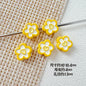 Heart and Flower Metal Beads 10mm Baking Painted Two-Color 20pcs 11