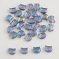 Plating Flat Cat Head Glass Beads 8mm x 10mm Iridescent Colors 30pcs 12
