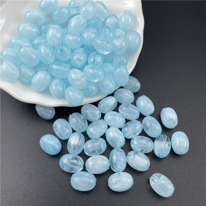 Transparent Halo Oval Acrylic Beads 8.5x11.5mm Glossy Pastel 100pcs 8