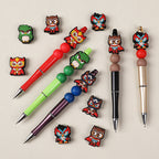 Silicone Focal Beads Owl Super Hero Wearing Mask and Cape 20pcs 3