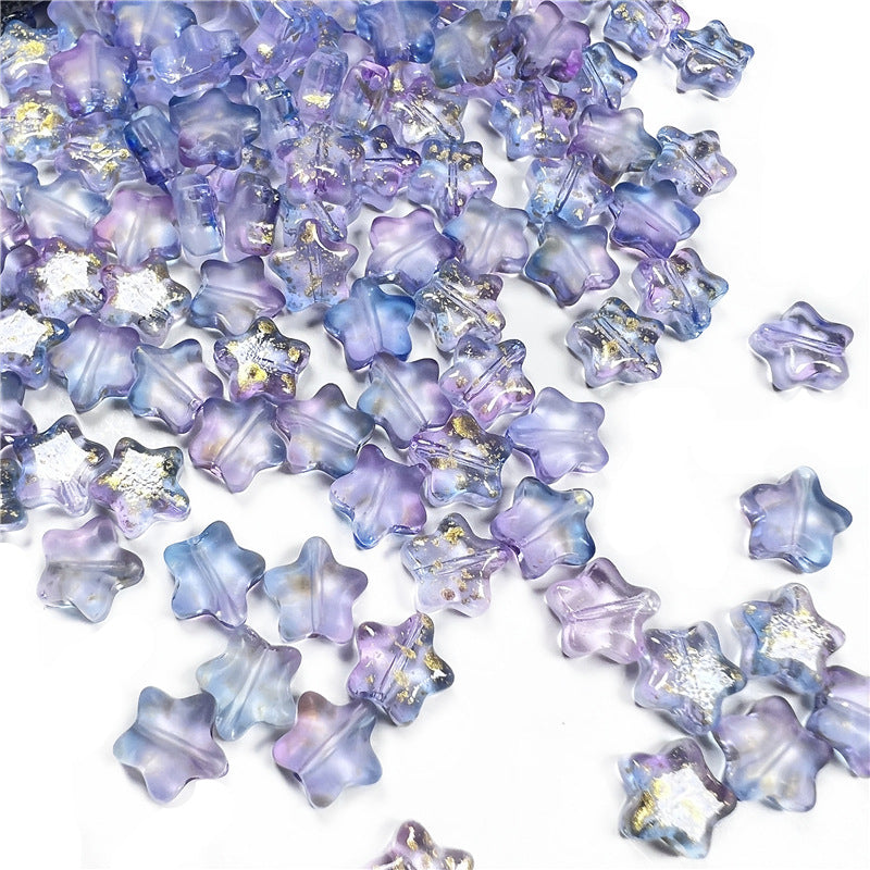Czech Glass Beads Star 8mm Translucent Soft Color Gradient 50pcs 9
