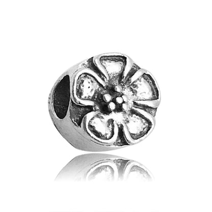 Plant Series Metal Beads Large Hole Antique Silver Tone 30pcs 10