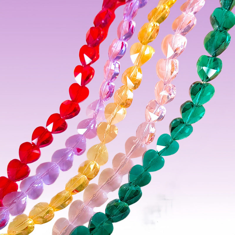 Heart Transparent Glass Beads 12mm Faceted Smooth 10pcs 2