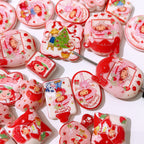 Strawberry Shortcake Acrylic Flat Beads Mixed Colors 50pcs 5