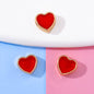 Heart Metal Beads 8mm Double-Sided Enamel Gold Tone 50pcs 6