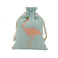 Cotton Linen Drawstring Pouches 10x14cm Animal and Botanical Prints 2pcs 20