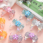 Sakura Bow Acrylic Beads Rhinestone Translucent 10pcs 2