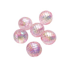 Transparent Plating Round Acrylic Beads 16mm Screw Thread 50pcs 3