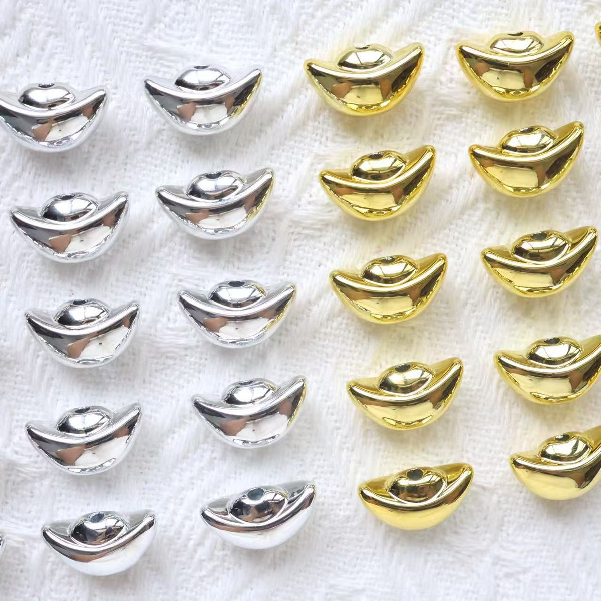 Plated Ingot Acrylic Beads 12x21mm UV Metallic Mixed Colors 20pcs 2