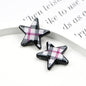 Grid Pattern Printed Star Acrylic Beads 21mm Multicolor 20pcs 8