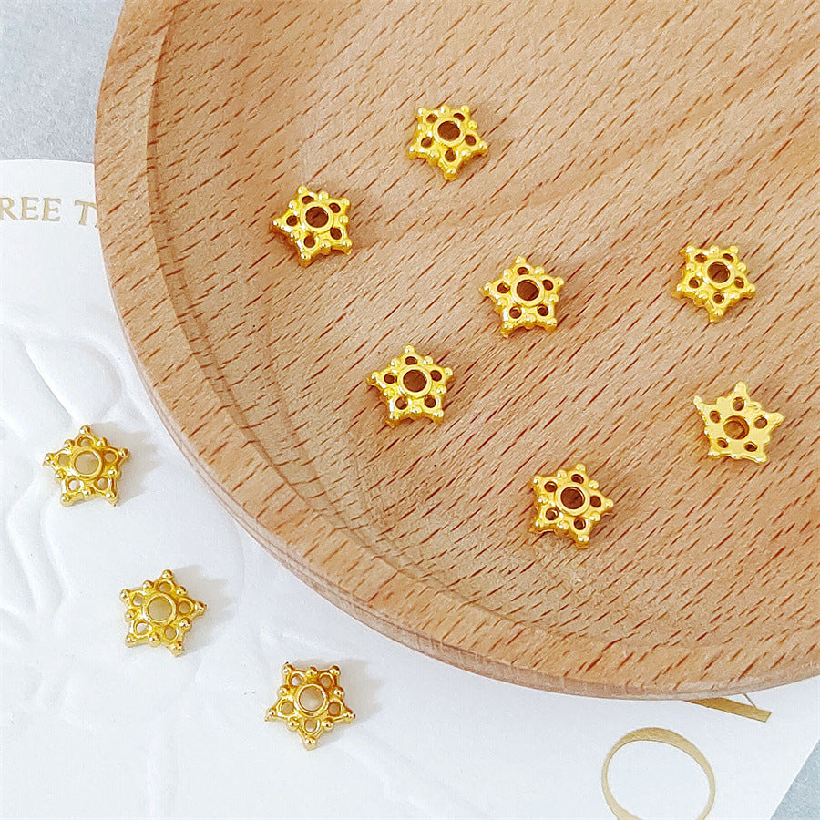 Alloy Star Spacer Beads 7mm Tibetan Style 100pcs 4
