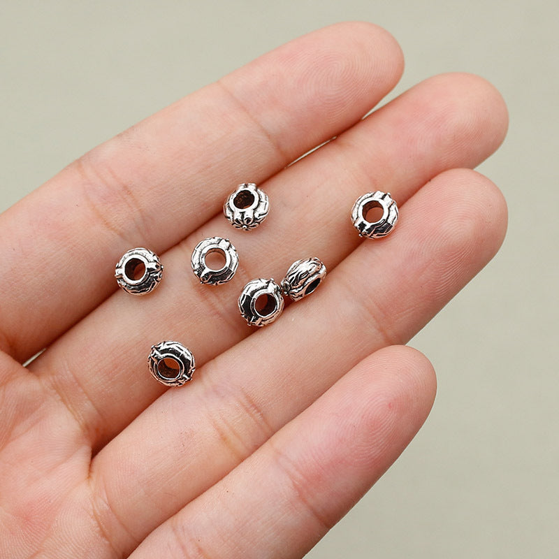 Alloy Flower Spacer Beads 6mm Tibetan Style 100pcs 4