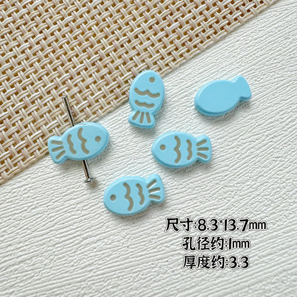 Fish Metal Beads 13mm Baking Painted Biscuit Style 20pcs 7