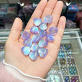 Glitter Heart Clover Resin Beads 18mm Lavender Iridescent 20pcs