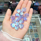 Glitter Heart Clover Resin Beads 18mm Lavender Iridescent 20pcs