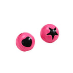 Painted Round Acrylic Beads 10mm Double Sided Heart and Star Pattern 50pcs 5