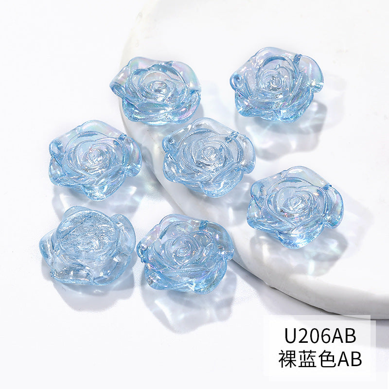 Pearl Imitation Camellia Acrylic Beads 10-18mm ABS Plastic 50pcs 23
