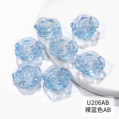 Pearl Imitation Camellia Acrylic Beads 10-18mm ABS Plastic 50pcs 23