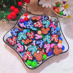 Silicone Focal Beads Mickey Head Multi-Color Spotted Pattern 20pcs 3