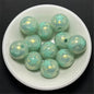 Gilded Silk Texture Star Pattern Acrylic Beads 16mm Mixed Colors 100pcs 15