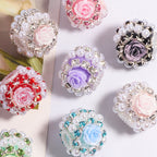 Fancy Rose Rhinestone Beads 25mm Polymer Clay Encrusted 5pcs 2