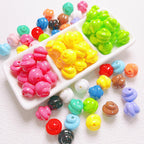 Painted Twisted Spiral Acrylic Beads 16mm Glossy Colorful 10pcs