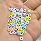 Alloy Donut Spacer Beads 5mm Baking Painted Solid Color 30pcs 3