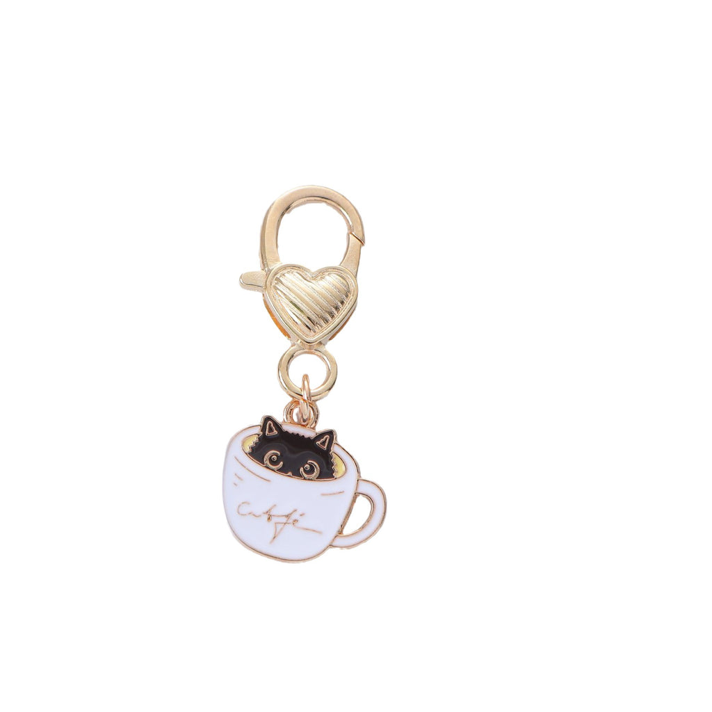 Metal Cat Keychain Enamel Colorful Gold Clasp Charm 5