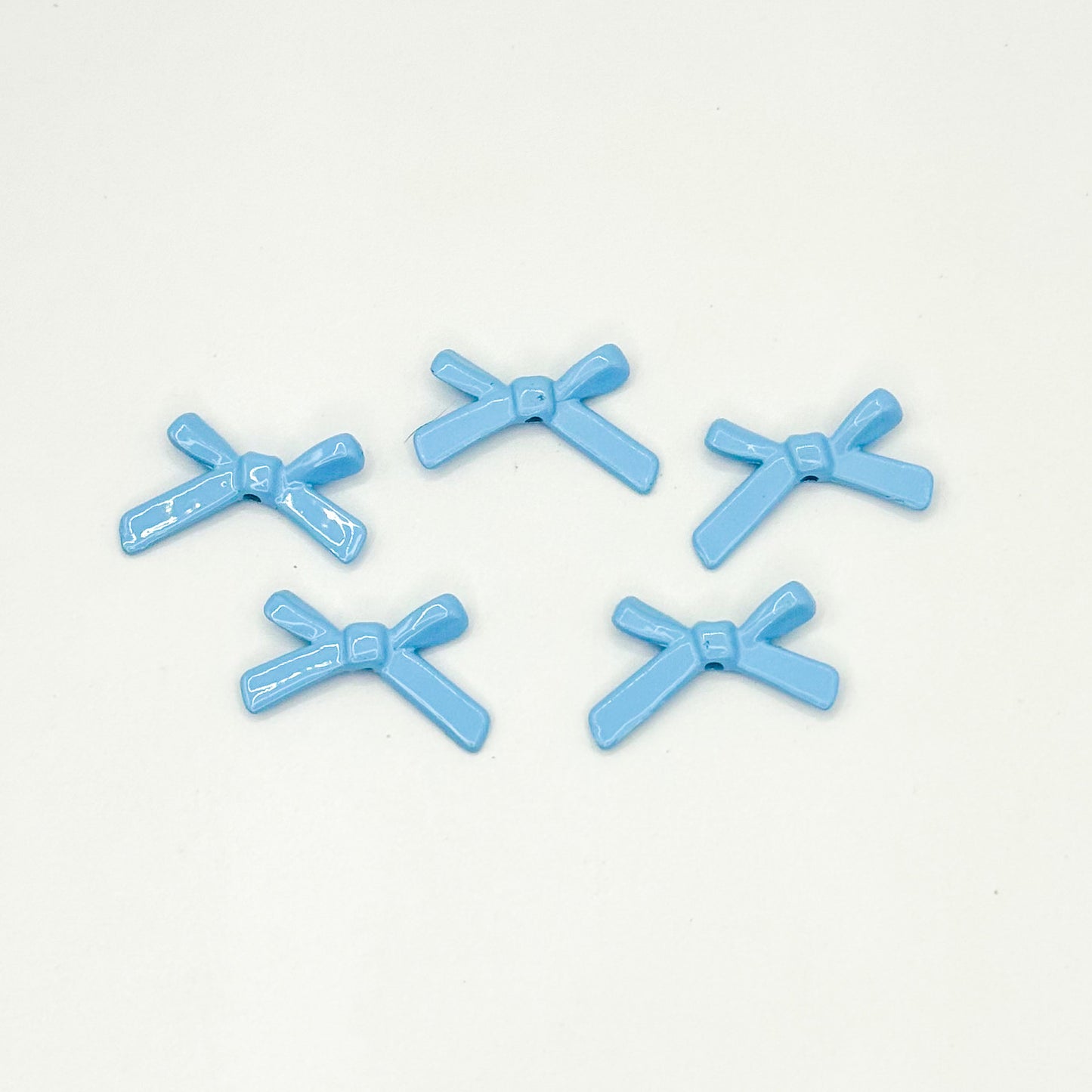 Bow Metal Beads 20mm Baking Painted Polished Alloy 50pcs 12