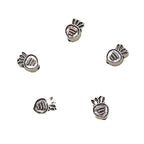 Carrot Metal Beads 11mm Vintage Silver Tone Alloy 40pcs 5