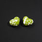 Plaid and Splashed Ink Pattern Heart Acrylic Beads 18mm 20pcs 18