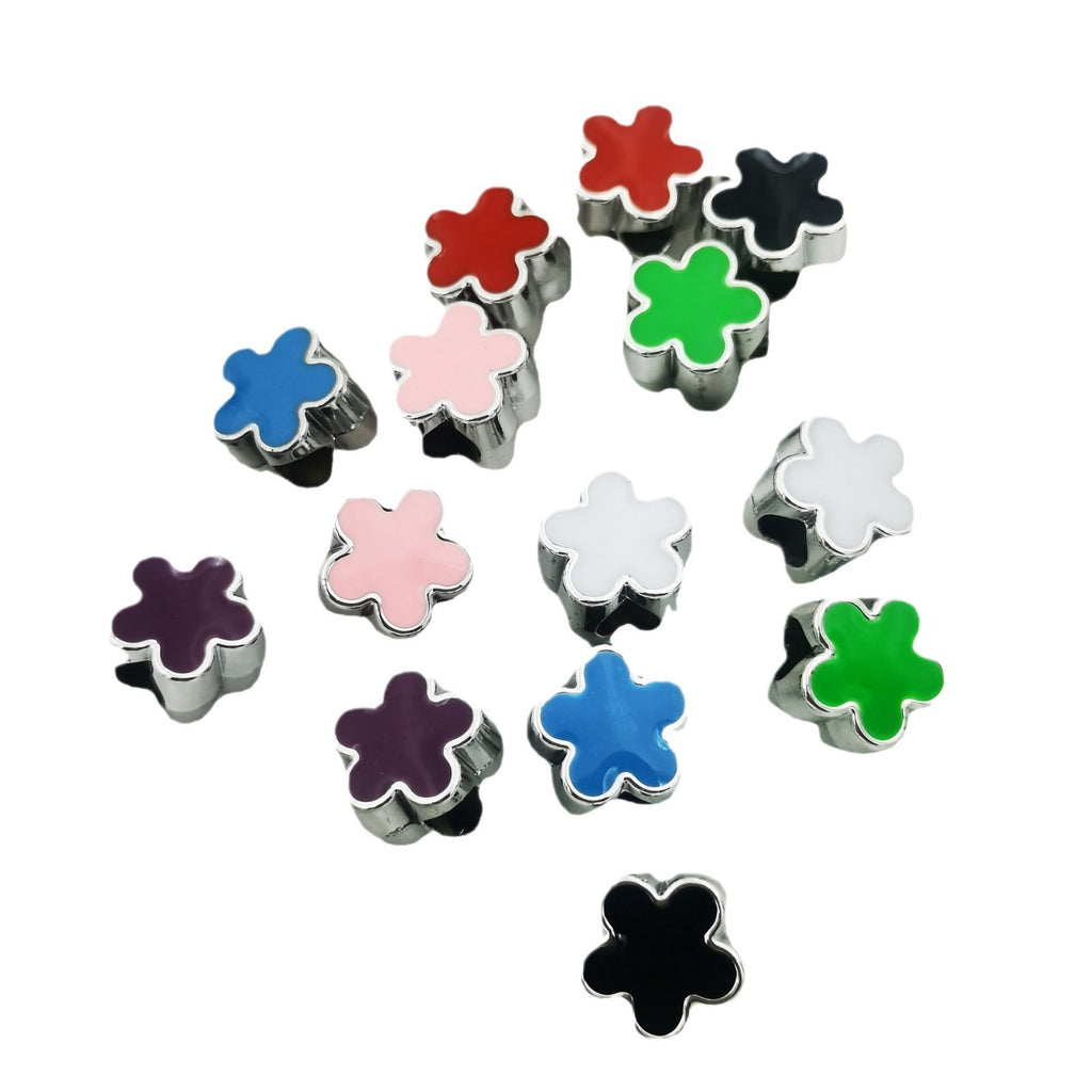 Five Petal Flower Acrylic Beads 13mm Enamel CCB Plastic 50pcs 5