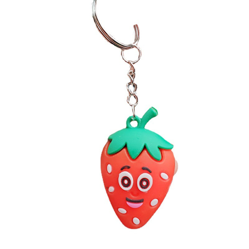 Soft Rubber Avocado Keychain Cute Fruit Charm Green 5