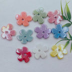 Flat Five-petal Flower Ceramic Beads 36mm Colorful Glazed 10pcs 3