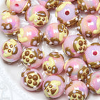 Hand Painted Acrylic Beads 16mm New Year Dog Faces 10pcs 4