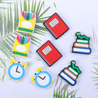 Silicone Focal Beads School Theme Crayon Alarm Clock Bookworm 20pcs 2