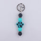 Cartoon Dog Claw Silicone Beaded Keychain with Paw Print Charm 12