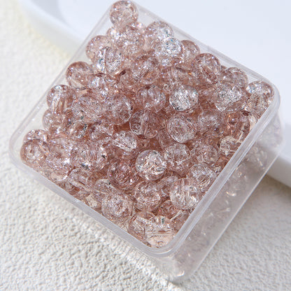 Gradient Crackle Round Glass Beads 10mm Vibrant Mixed Colors 60pcs 21