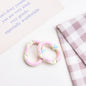 Zinc Alloy Heart Oval Painted Spring Keyrings 28mm 6pcs 5