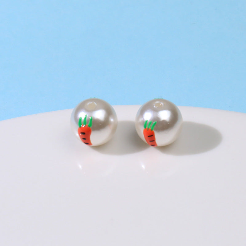 Hand Painted Acrylic Beads 12mm Enamel Cartoon Motifs 10pcs 7