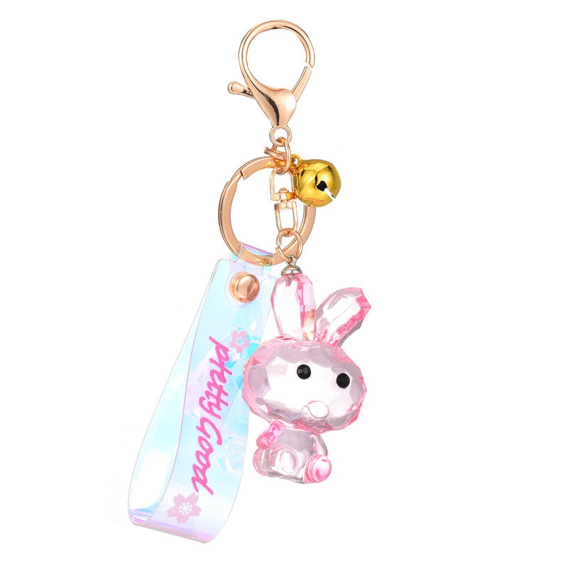 Acrylic Transparent Rabbit Keychain Creative Cute Bunny Charm 4