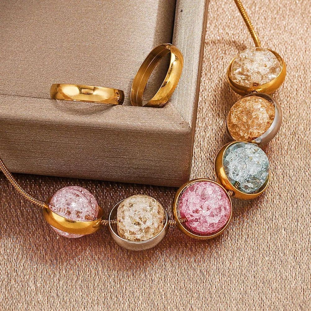 Stainless Steel Round Metal Beads Frame 10/12mm Polished Color Retaining 10pcs 4