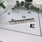 Square Metal Beads 7mm Number Engraved Polished Silver Tone 40pcs 4
