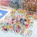 Transparent Double Color Glass Beads 10mm Glossy Shimmer 10pcs 5