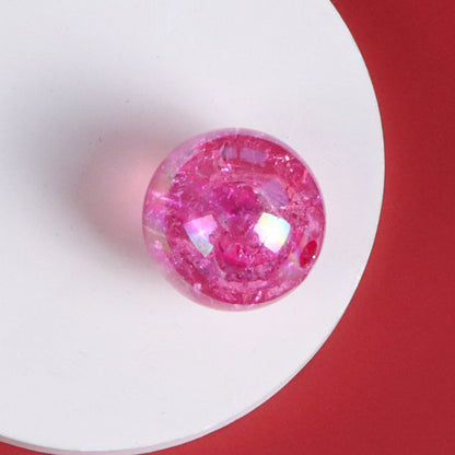 Transparent Bubblegum Beads 20mm Crackle Chunky Acrylic 10pcs 17