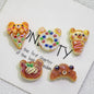 Plating Irregular Bear Bread Resin Beads Glossy Colorful 10pcs 11