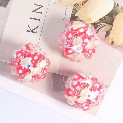 Embellished Bubblegum Beads 20mm Cartoon Animal Resin Rhinestone 4pcs 12