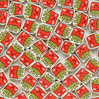 French Fries Clay Beads 9mm Polymer Colorful Food Pattern 100pcs 6